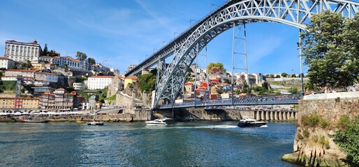 Dom Luís I Bridge over the Douro River in Porto Portugal. © Caryn
