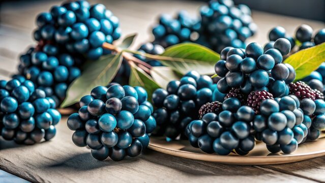 Indulge in the antioxidantrich goodness of these dark purple berries, carefully arranged on a crisp white background