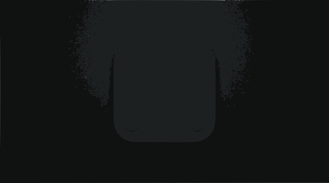 Abstract dark square with particle dust explosion effect on black background