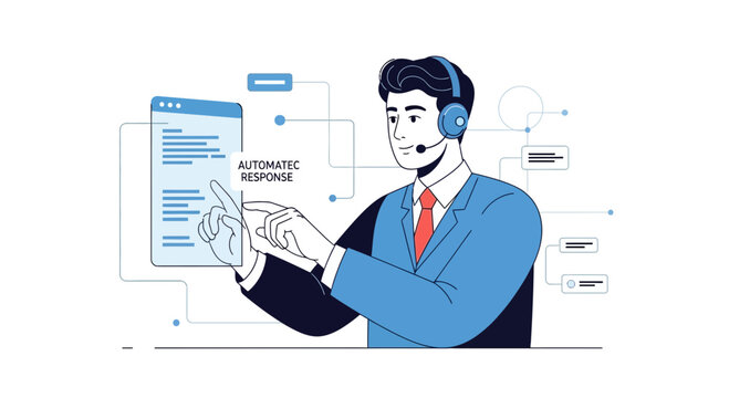 Customer service agent using automation for automatic response on screen