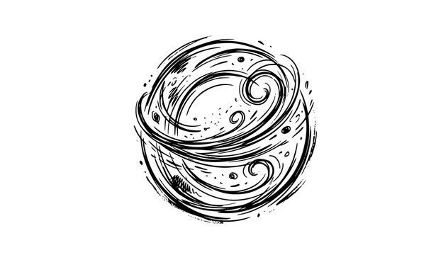 Modern circular wind swirl vector illustration dust motion scribble effect abstract design