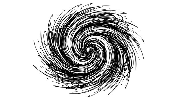 Trendy circular dust spin vector bundle abstract wind vortex scribble motion illustration design