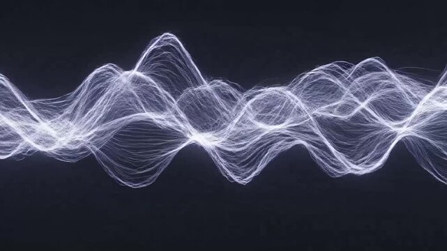 Glowing white waveform on dark background.