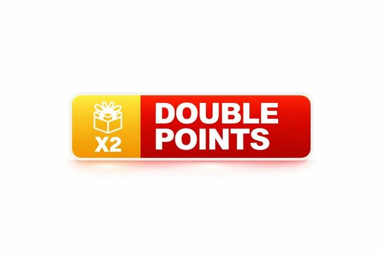 Double points promotion badge with x2 multiplier icon
