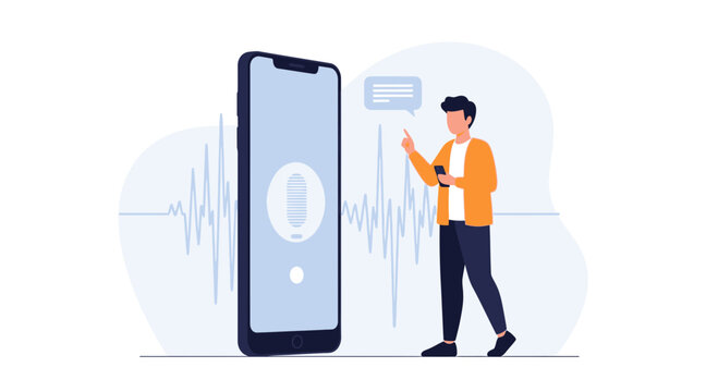 Smartphone fingerprint scan, voice command, digital security, user interaction