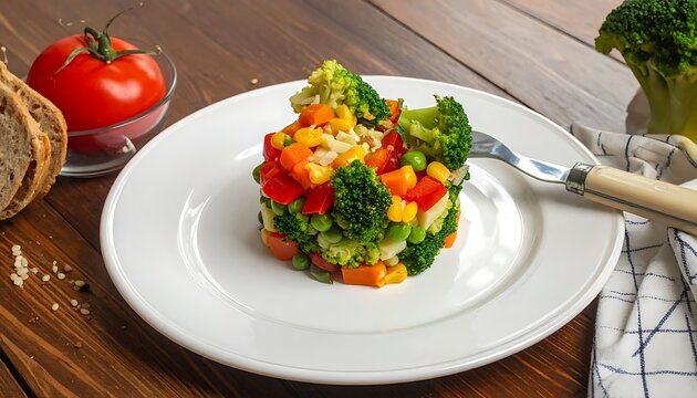 Delicious Vegetable Medley on Plate.