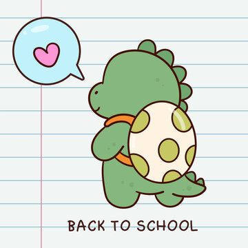 Cute dinosaur carry egg backpack food back to school student kawaii animal