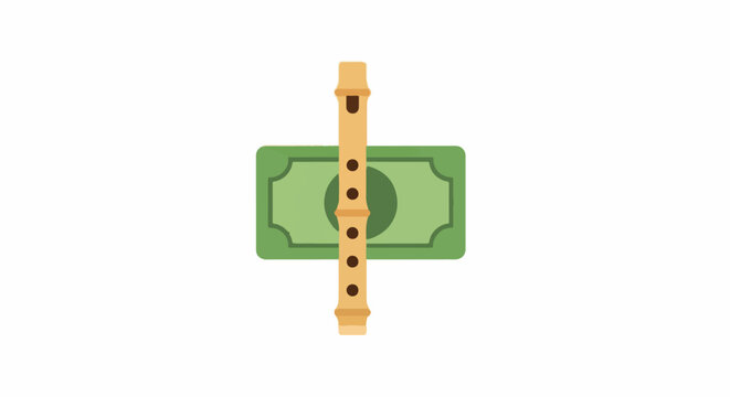 Flat Illustration of Dollar Bill with Toothpaste Squeeze.