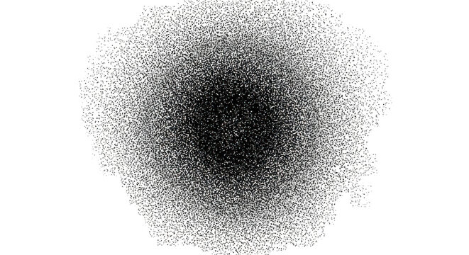 Radial pixelated swirl pattern isolated on a transparent background
