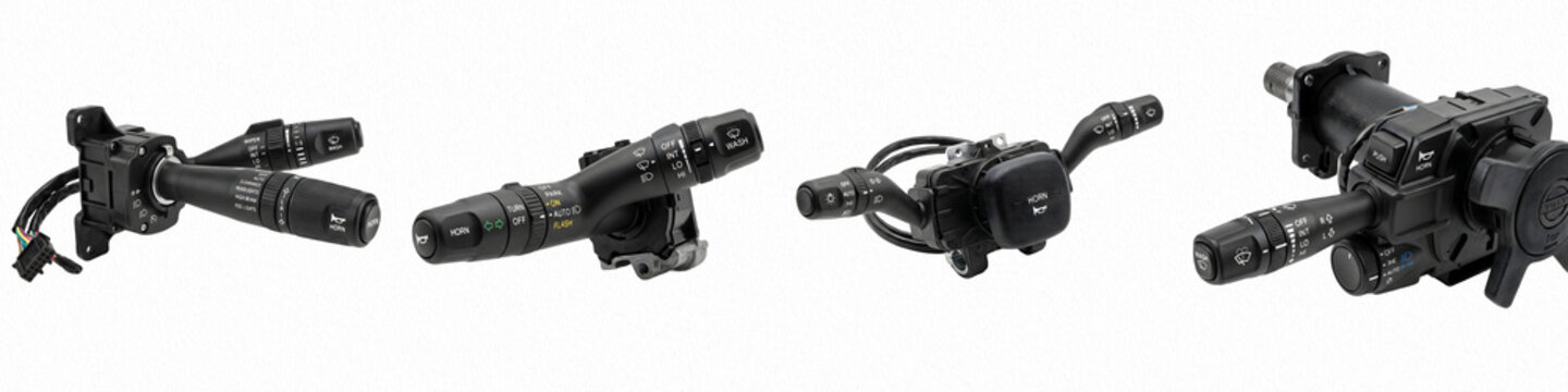 set of turn signal lever isolated on white background PNG photo ////