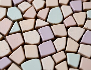 Fototapeta premium Pastel Mosaic Surface with Soft Gradient Tiles