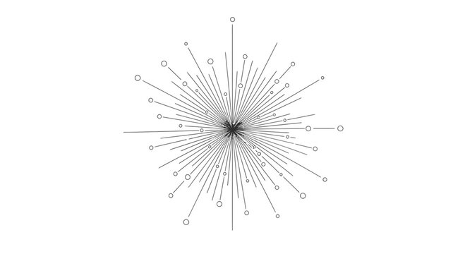 Radial Network Diagram Illustrating Centralized Connection Points