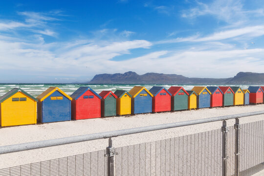 Colorful beach huts at Muizenberg Beach
