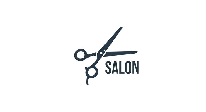 Hairdressing salon logo with scissors.
