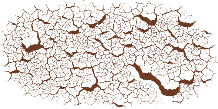 Detailed cracked ground surface pattern vector graphic with abstract background weathered environment distressed geometric fragmented crumbing landscape topography