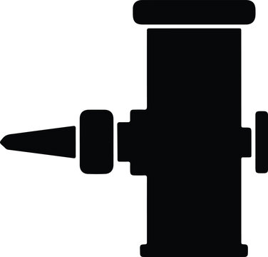 Silhouette design of engine carburetor part for automotive mechanical engineering systems vector