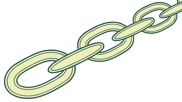 Abstract illustration of a continuous metal chain link connection showing strength and unbreakable unity with connection