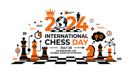 International Chess Day 2024 Celebration with Strategy Elements © Mangga