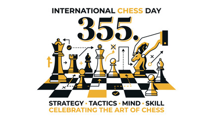 International Chess Day celebration with strategy, tactics, mind, and skill concept © Nak
