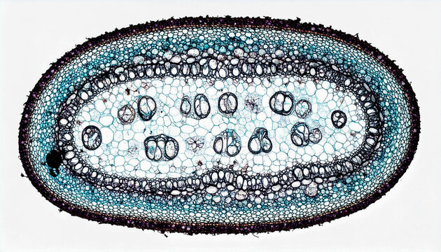 Cinematic Commercial Science Image of Darkened Xylem Vessels and Hyphae Blockage 4K