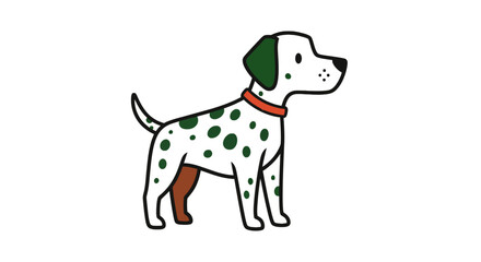 Fototapeta premium Dalmatian dog head and tail profile