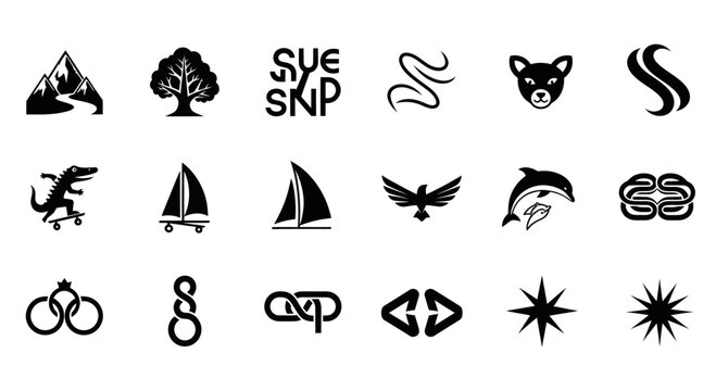 Vector Icon Set - Animals, Nature, Sports, Symbols & Typography