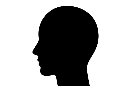 Silueta de la cabeza de un hombre de perfil