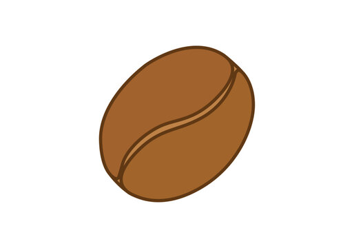 Icono de grano de caf&eacute; marr&oacute;n aislado