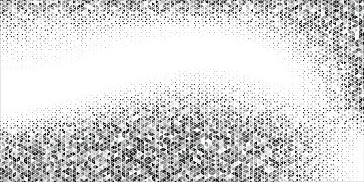 Seamless geometric green and black triangular halftone grid pattern background design