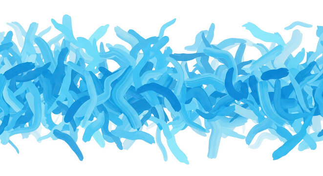 Turquoise wavey abstract patterns isolated on a transparent background