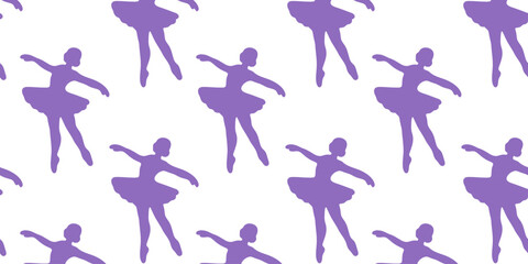 seamless ballerina stencil pattern vector background © Tetiana Kasatkina