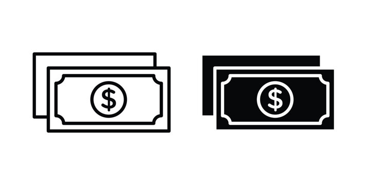 Cash money icon for Graphic Design Projects. EPS10