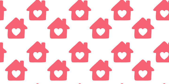 seamless house stencil pattern vector background