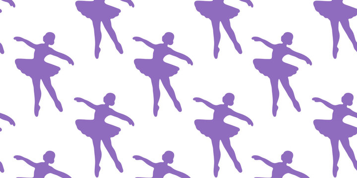 seamless ballerina stencil pattern vector background