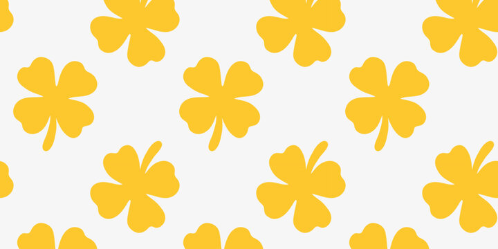 seamless clover leaf stencil pattern vector background