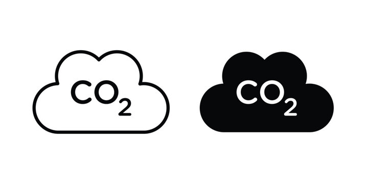 Co2 Cloud icon for Graphic Design Projects. EPS10