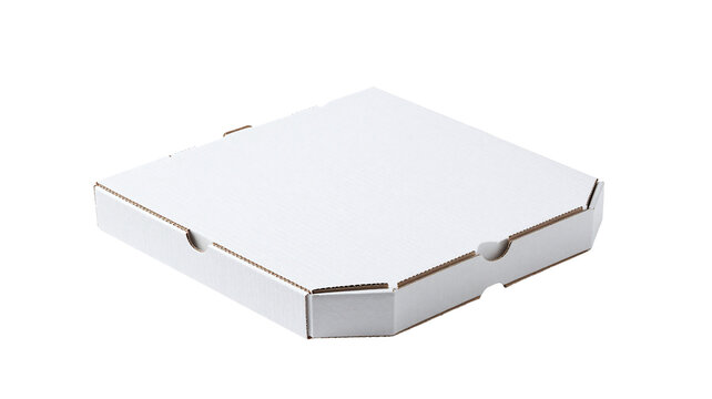 Pizza box isolated as PNG on black background