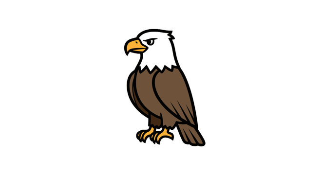 Bald eagle heads framing white copy space