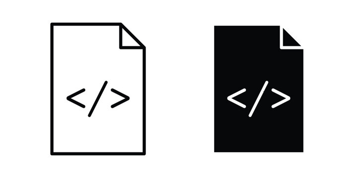 HTML script icon for Graphic Design Projects. EPS10