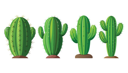 seto of cactus clipart vector illustration © Nayon