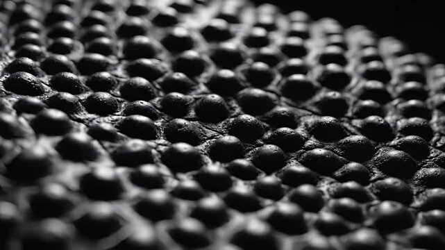 Closeup Macro Shot of Textured Surface with Repeating Bubbles Pattern.