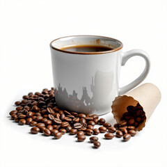 Fototapeta premium Isolated Coffee Element Set on Pure White Background