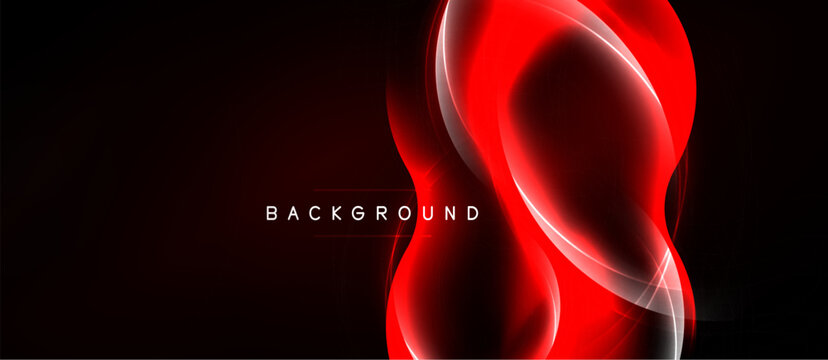 Abstract red design over black background. Smooth curves create dynamic visual impact. Modern, elegant presentation.