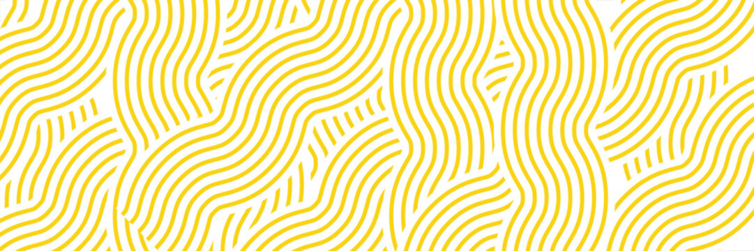 Vector banner with yellow ramen pattern on white background. Abstract pattern. vektor
