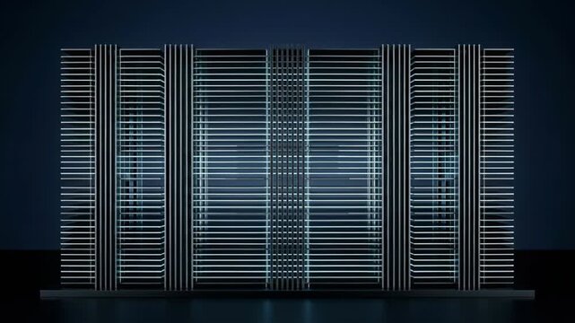 Quantum Layer Abstract Futuristic Light Structure with Horizontal Lines
