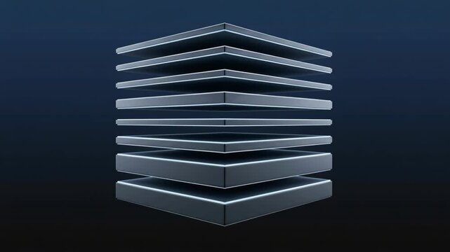 Quantum Layer Stack Abstract Metallic Stack on Dark Background