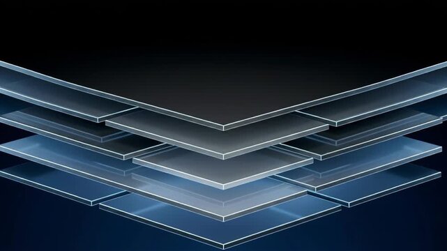 Quantum Layer Stack Abstract Blue Glass Layers