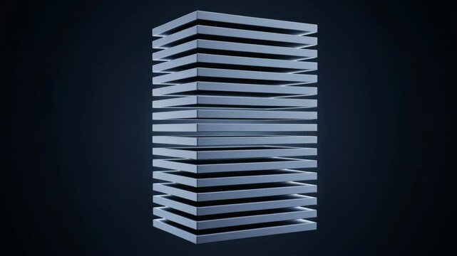 Quantum Layer Stack Abstract Metallic Structure on Dark Background