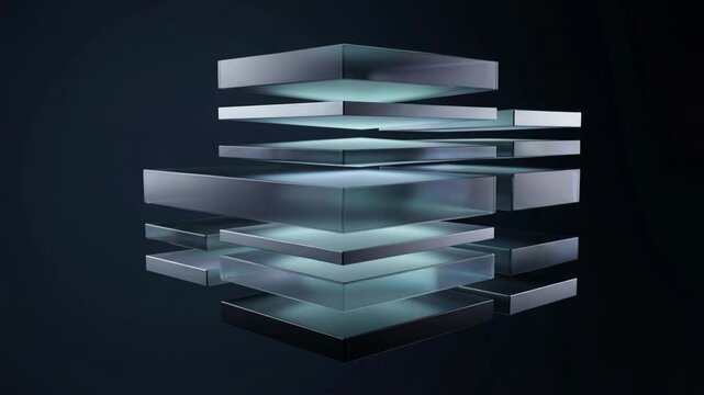 Quantum Layer Stack Abstract Metallic Platform Structure