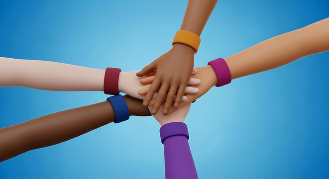 Diverse group of people holding hands together as unity concept with teamwork diversity collaboration togetherness cooperation community connection inclusion partnership business friendship